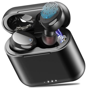 TOZO T6 True Wireless Earbuds Bluetooth 5.3 Headphones 45H Long Playtime, Wireless Charging Case, IPX8 Waterproof Stereo Earphones, Built-in Mic Calls, Headset Premium Deep Bass...