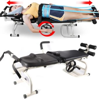 Traction Table Inversion Table Lumbar Neck Stretcher Cervical Massage Tables Portable Decompression Table, Folding Massage Bed, Inversion Tables for Back Pain | US Stock