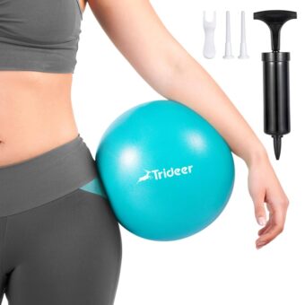 Trideer Pilates Ball 9 Inch with Pump,Core Ball, Mini Pilates Ball for Physical Therapy,Small Exercise Ball Between Knees,Small Workout Ball for...
