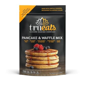 TruEats Pancake & Waffle Mix: Diabetic Friendly, Protein & Fiber Rich, Low Glycemic & Gluten Free, No Sugar Added, Vegan Friendly, Dairy Free, Plant Based, Sweetened with Monk...
