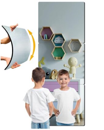 UNBREAKABL MIRO Plexiglass Acrylic Mirror Non-Glass shatterproof Mirror Full Length Mirror Wall Mirror Frameless Home Fitness Mirror 4 Pcs 12"x12"