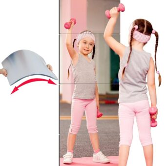 Unbreakable Acrylic Mirror Non-Glass shatterproof Mirror Full Length Wall Gym for Home Mirror Frameless Home Fitness Mirrors (4pcs,12 in x12 in ), Silver