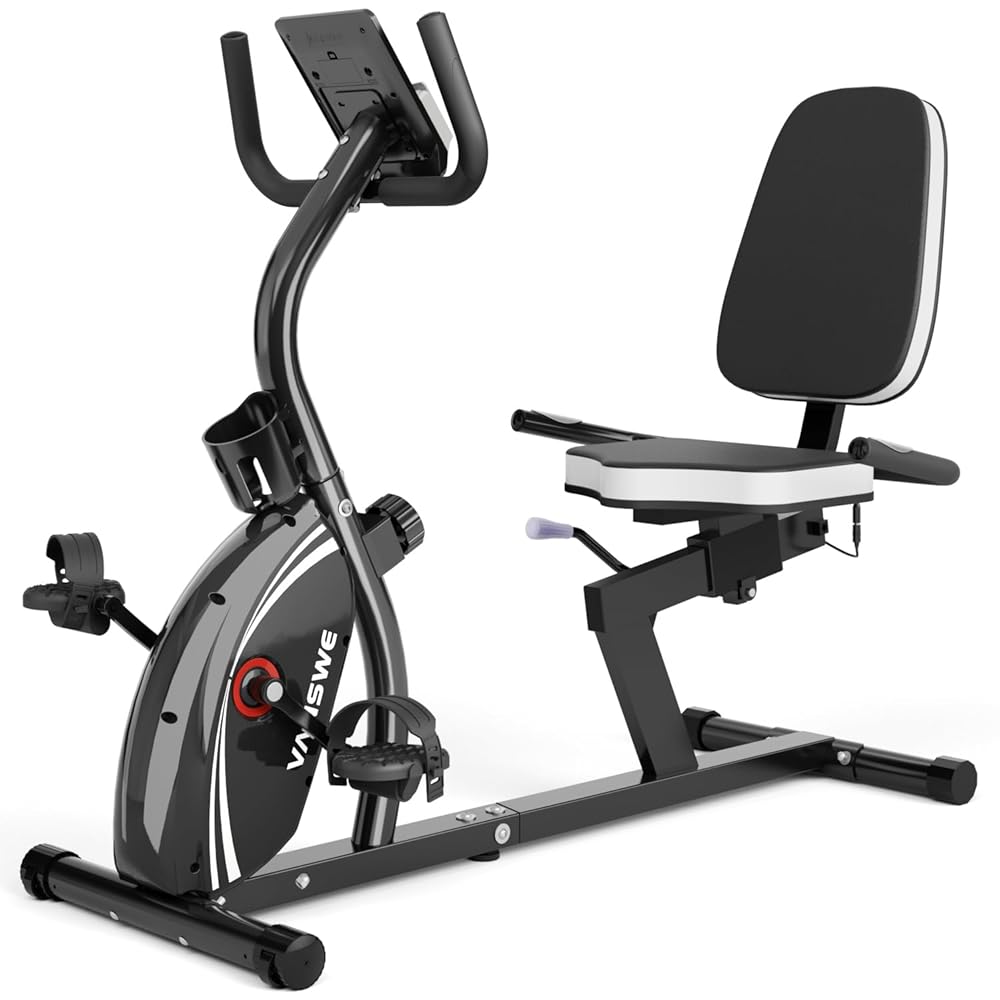 VANSWE Recumbent Exercise Bike for Adults Seniors - Recumbent Bikes for Home with Magnetic Resistance, Bluetooth and App Connectivity, Pulse Sensor