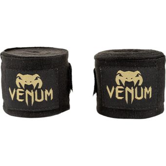 Venum Kontact Boxing Hand Wraps - Black/Gold, 180 in