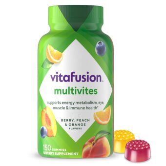 Vitafusion MultiVites Gummy Multivitamins for Adults with 12 Vitamins and Minerals, Berry, Peach and Orange Flavored, America’s Number 1 Gummy Vitamin Brand, 75 Day Supply, 150...