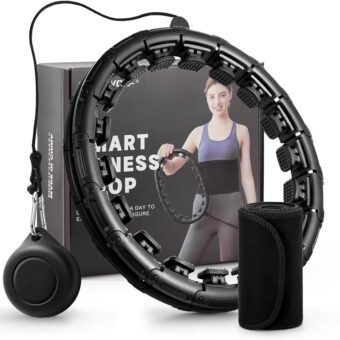 Weighted Fit Hoop Plus Size for Adult Weight Loss, 18/32 Detachable Links Smart Fitness Hoop, Fitness and Massage 2 in 1, Great for Adults and Beginners