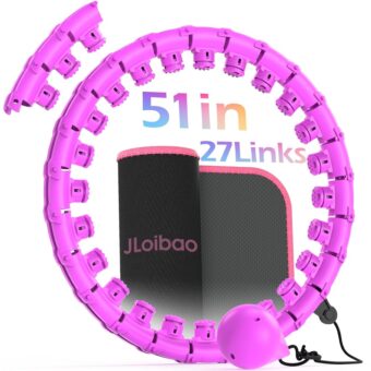 Weighted Hula Circle for Adults Weight Loss, Infinity Fitness Hoop Plus Size 51 Inch with Sweat Belt, Include 27 Detachable Links and Waist Trainer for Women