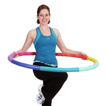Weighted Hula Hoop, ACU Hoop 5L - 4.9 lb Large, Weight Loss Fitness Workout with ridges. (Rainbow Colors)