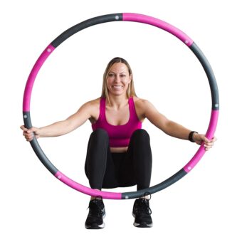 Weighted Hula Hoop for Adults - Fat Burning, Adjustable Soft Fitness Hoola Hoop for a Fun Workout - Burn Calories - Core and Leg Exercise Equipment - Indoor and Outdoor Training...