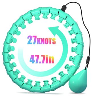 Weighted Infinity Hoop for Adult Weight Loss, 2 in 1 Smart Fitness Workout Hula Circle Hoops with 27 Detachable Knots, Exercise Fit Hoop Suitable for Women and Beginners