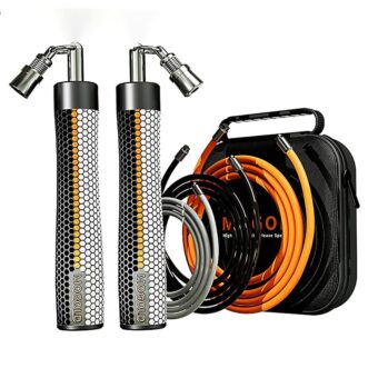 Weighted Jump Rope for Men Women -Interchangeable 1/5lb 1/4lb 1/2lb Heavy jump ropes - 360 Degree Spin - Length Adjustable,Ergonomics Leather Grip Skipping Rope for Fitness...