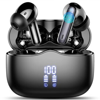 Wireless Earbuds, Bluetooth 5.3 Headphones in Ear with 4 ENC Noise Cancelling Mic, HiFi Stereo Deep Bass Wireless Earphones 40H Playtime, in-Ear Earbud Bluetooth Dual LED...