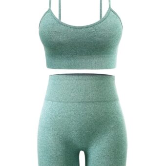 Workout Sets for Women 2 Piece Outfits Gym Shorts Women High Waisted with Adjustable Padded Sports Bra Gym Sets