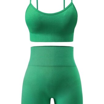 Workout Sets for Women 2 Piece Outfits Gym Shorts Women High Waisted with Adjustable Padded Sports Bra Gym Sets