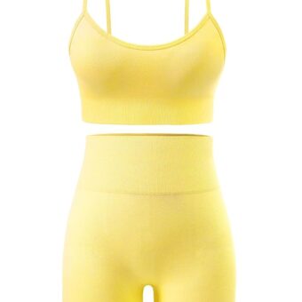 Workout Sets for Women 2 Piece Outfits Gym Shorts Women High Waisted with Adjustable Padded Sports Bra Gym Sets