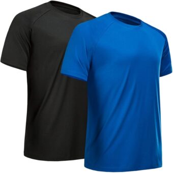 Workout Shirts for Men Short Sleeve Quick Dry Athletic Gym Active T Shirt Moisture Wicking