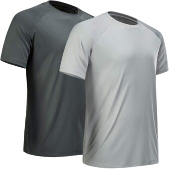 Workout Shirts for Men Short Sleeve Quick Dry Athletic Gym Active T Shirt Moisture Wicking