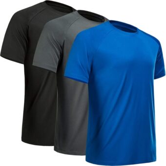 Workout Shirts for Men Short Sleeve Quick Dry Athletic Gym Active T Shirt Moisture Wicking