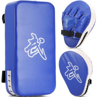 WUWEOT 2-in-1 Punching Mitts Kick Pack Set, Boxing Mitts Focus Pads and Taewondo Kick Pad, Thai Pads Karate Kick Pads, Martial Arts MMA Punching Mitts Kicking Boxing Shield...