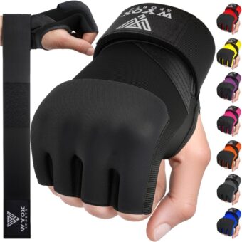 WYOX Gel Boxing Hand Wraps Inner Gloves for Men & Women, 80cm Quick Wrist Straps, Padded Knuckle Protection for Muay Thai Kickboxing, Hand Wraps for Boxing & Martial Arts