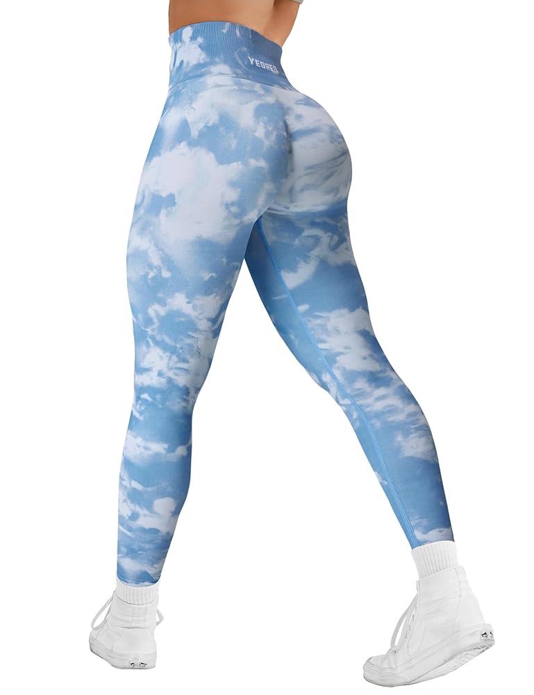 YEOREO Workout Leggings for Women Jada Leggings Scrunch Butt Lifting Leggings Seamless Screen Print Gym Yoga Pants