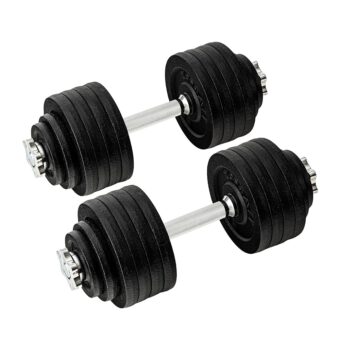 Yes4All Old School Adjustable Dumbbell Set with Weight Plates, Star Lock Collars/Connector, 40lbs to 200lbs Adjustable Weight Plates Set