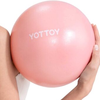 YOTTOY Pilates Ball, 10-inch Exercise Ball with Anti-Burst Technology for Stability, Stability Ball for Yoga, Pilates, Physical Therapy, Home Gym and Office Fitness Equipment