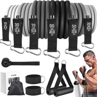 Zacro Resistance Bands for Working Out, 270 LBS Heavy Exercise Bands Resistance Bands with Handles, Workout Bands Exercise Bands for Heavy Resistance Training, Home Gym Workout,...