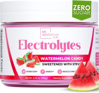 Zero Sugar - Watermelon Candy Electrolytes Powder - Refreshing Hydration - Caffeine Free Energy with All Natural Ingredients - Vegan, Keto and Paleo - Sugar Free Electrolytes...