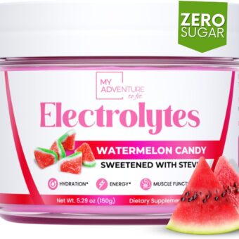 Zero Sugar - Watermelon Candy Electrolytes Powder - Refreshing Hydration - Caffeine Free Energy with All Natural Ingredients - Vegan, Keto and Paleo - Sugar Free Electrolytes...